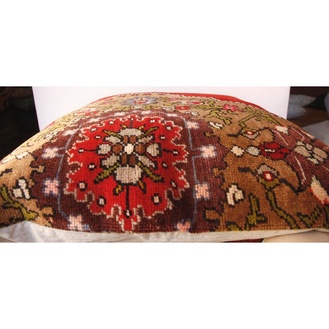Red Turkish Handmade Rug Pillow Cushion Cover 26'' X 28'' For Sale - Image 8 of 12