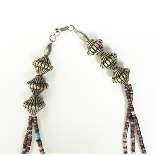 Gemstone Late 20th Century Turquoise Shell Hieshi Beaded Multi Strand Necklace For Sale - Image 7 of 7