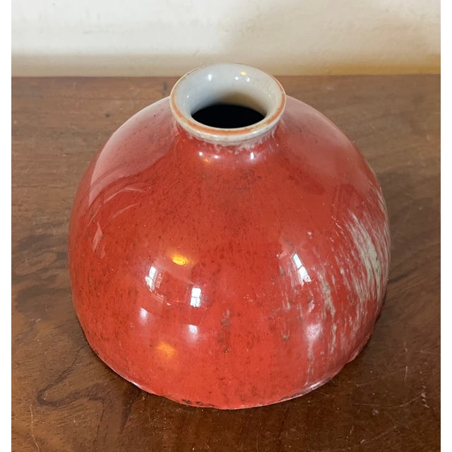 Chinoiserie Antique Late Qing 19th Century Chinese Sang De Boeuf Oxblood Flambe Glaze Scholar's Desk Water Pot or Taibai Jar For Sale - Image 3 of 18