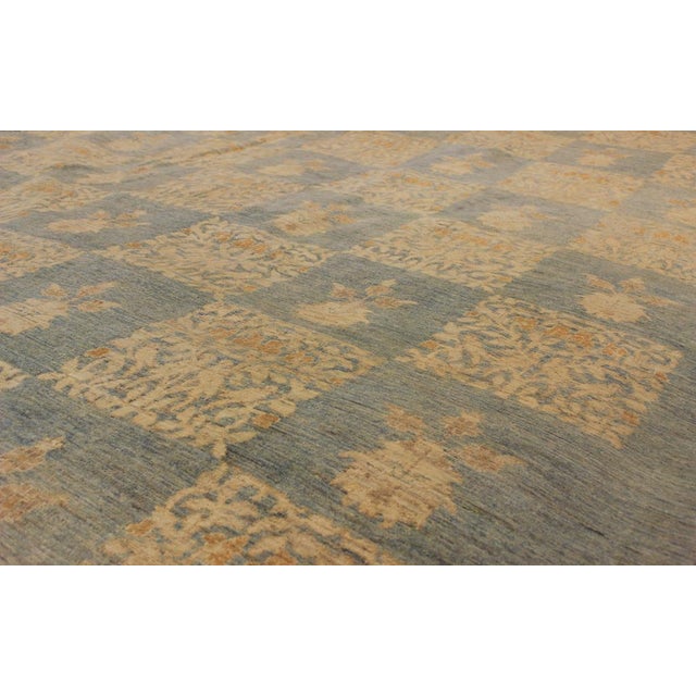 Kafkaz Peshawar Sarina Blue & Gold Wool Rug 12' x 17'4" Chairish