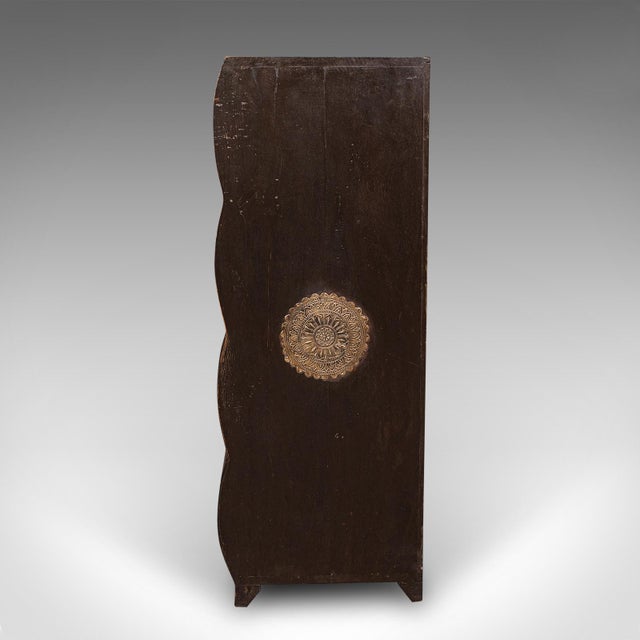 Wood Vintage Barber's Chest of Drawers, Turkish Pine Bombe Front Cabinet, Mid Century For Sale - Image 7 of 12