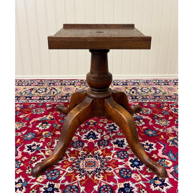 Antique English Country Oval Dining Table Farmhouse Pedestal Oak 1920s-30s For Sale - Image 16 of 18
