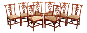 Eldred Wheeler Chippendale Style Set of Eight Cherry Dining Chairs