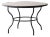 Matthew Izzo Home Moroccan Zellige Yellow and White Striped Tile and Iron Base 48" Round Bistro Table For Sale
