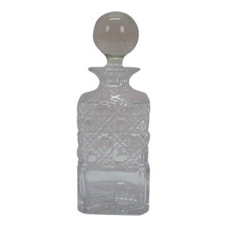 Vintage American Cut Crystal Liquor Wine Bar Bottle Decanter For Sale