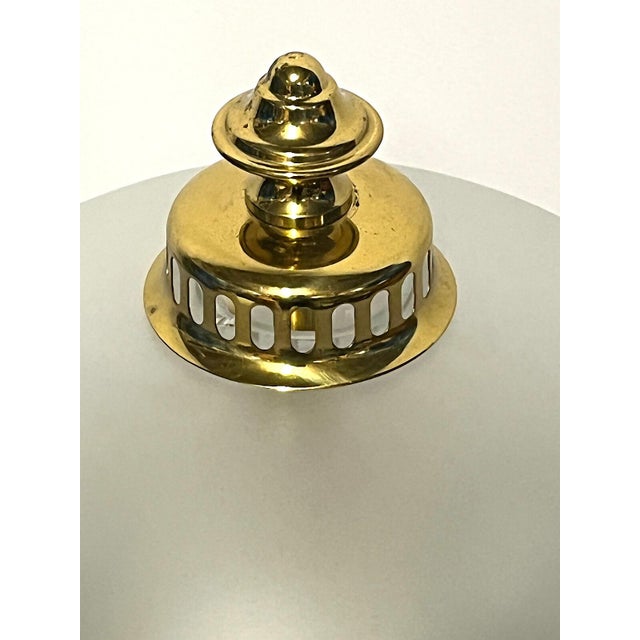 Brass and Glass 3-Light Ceiling Lamp from Schröder, 1960s For Sale - Image 4 of 9