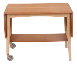 Danish Coffee Table with Flaps and Wheels by Hans J. Wegner for Andreas Tuck, 1960s
