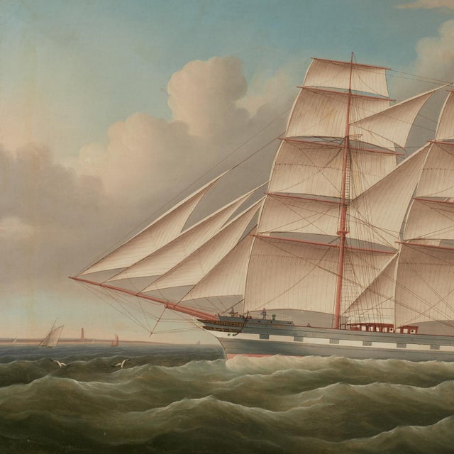Antique English Painting of a Sailing Ship by William Ball Spencer For Sale - Image 4 of 11