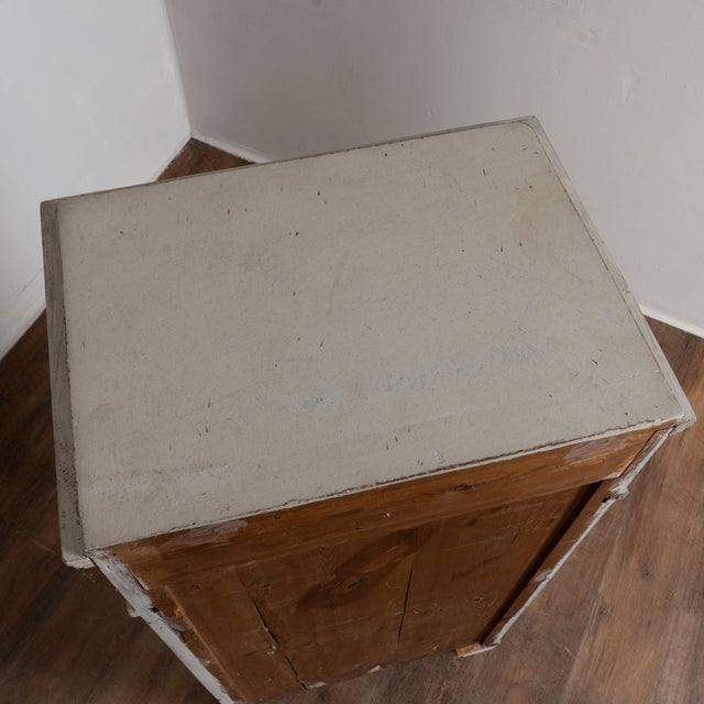 Pair 19th Century Swedish Gustavian White Painted Narrow Cabinets For Sale - Image 4 of 18