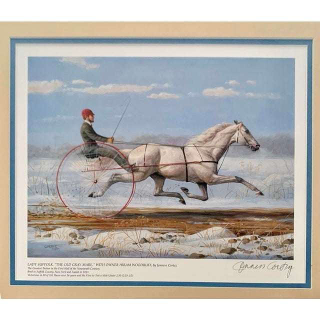 Late 20th Century Late 20th Century Horse Racing Print Signed Jenness Cortez Equestrian Art Decor For Sale - Image 5 of 7