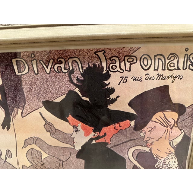 Wood Late 20th Century Framed Henri De Toulouse-Lautrec “Divan Japonais” Poster Reproduction For Sale - Image 7 of 11