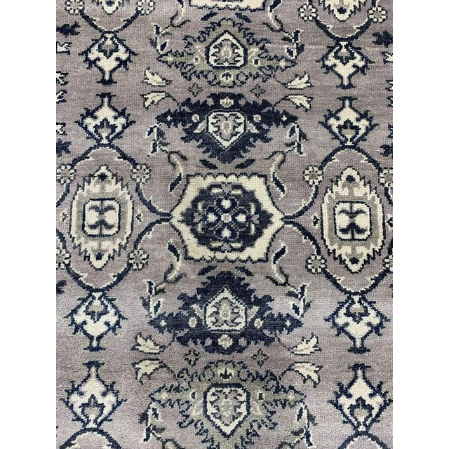 Contemporary 9x12 Gray Hand-Knotted Wool Floral Symmetries Classic Traditional Carpet Rug For Sale - Image 3 of 8