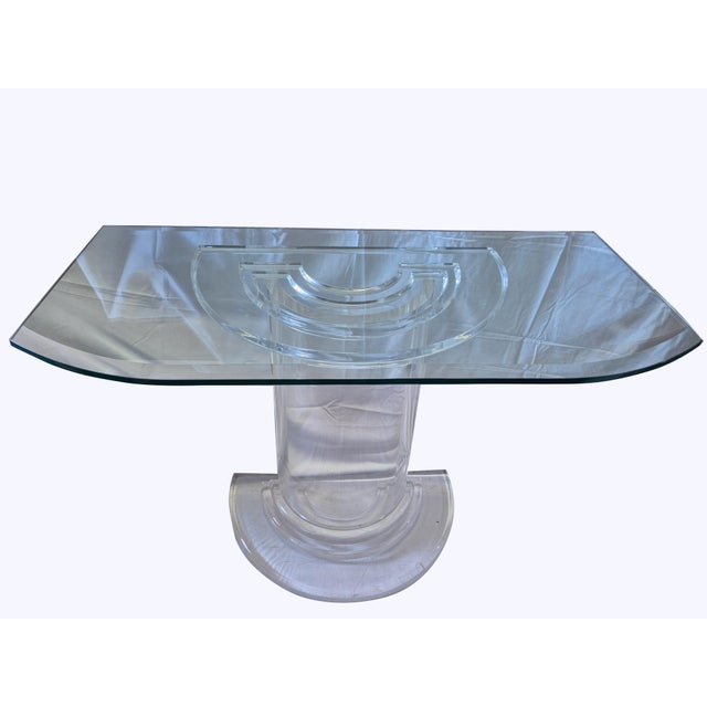 Mid-Century Design Console Table in Transparent Acrylic glass with Crystal Top, 1970s For Sale - Image 4 of 18