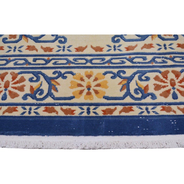 Vintage Chinese Art Deco Hand Knotted Wool Rug, 8'9x11'4 For Sale In New York - Image 6 of 6