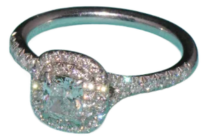 Tiffany & Co. Natural 0.79Cts F Vvs1 Diamond Soleste 950 Platinum Engagement Ring, Size 5.75