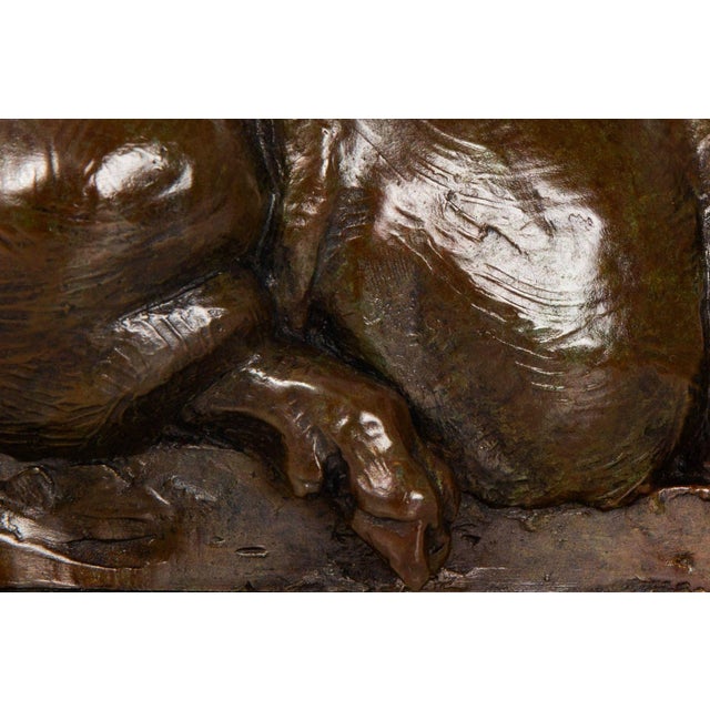 Modernist American Bronze Sculpture “Resting Pig” by Dan Ostermiller Ca. 1997 For Sale - Image 11 of 12