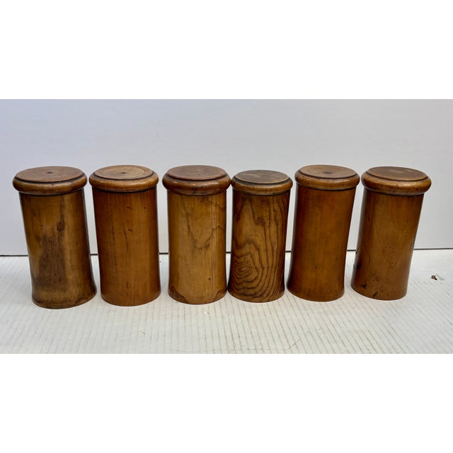 Set of 6 Antique Treen Apothecary Jars / Canisters For Sale In West Palm - Image 6 of 12