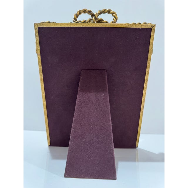 Vintage Ornate Gilt Metal Bow Tassel Picture Frame 8 X 10 For Sale - Image 9 of 9