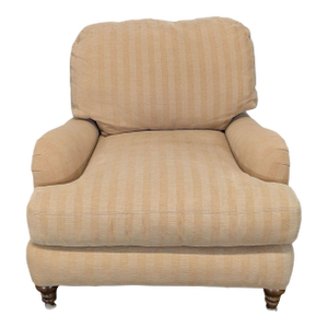 Crate & Barrel Beige Striped Lounge Chair