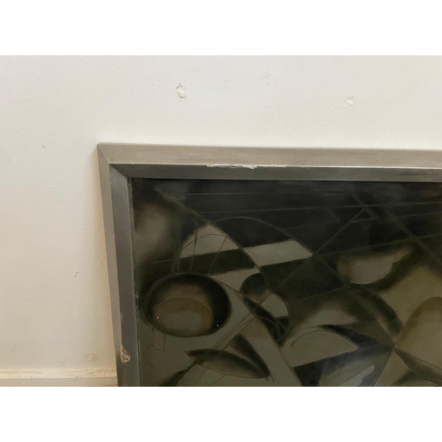 Futurist Painting in Back Treated Glass by Lam Lee Group, 1980 For Sale - Image 12 of 13