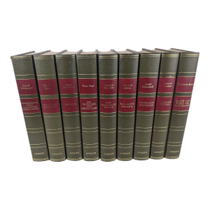 Vintage Olive Green, Burgundy & Gold German Literary Classics by Lingen – Set of 9
