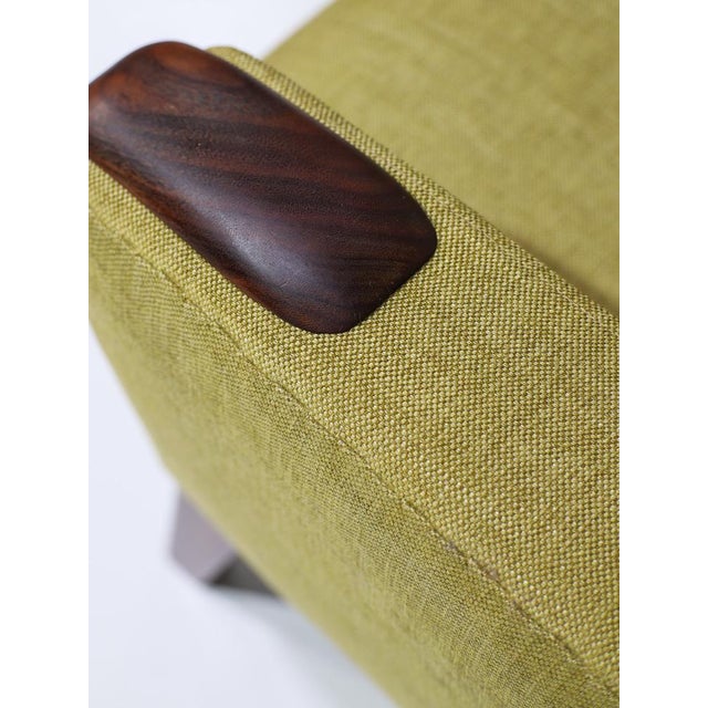 Vintage Lounge Chairs in Teak and Yellow Fabric, 1960s, Set of 2 For Sale - Image 12 of 13