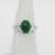 Metal Green Jade Cabochon and Diamond Cocktail Ring in Platinum, size 4.25 For Sale - Image 7 of 8