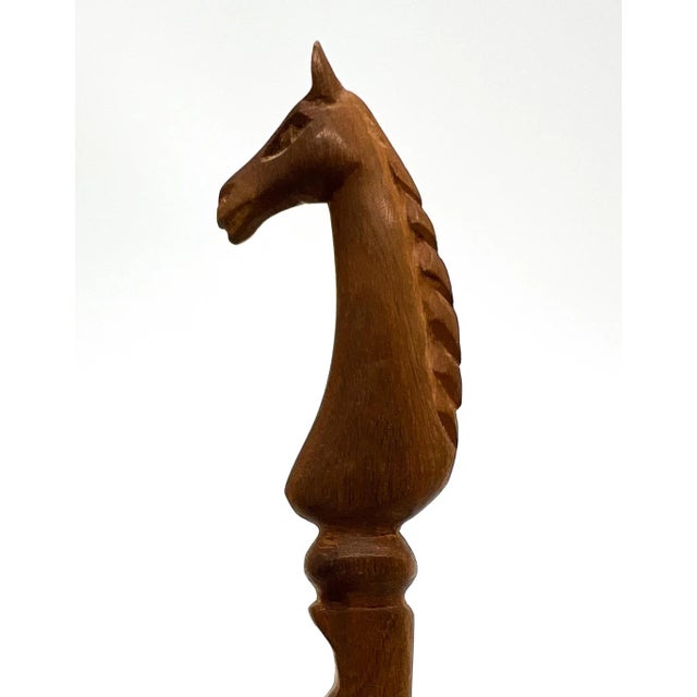 1950s Carved Wood Horse Letter Opener – Mid-Century Equine Desk Accessory For Sale In Houston - Image 6 of 8