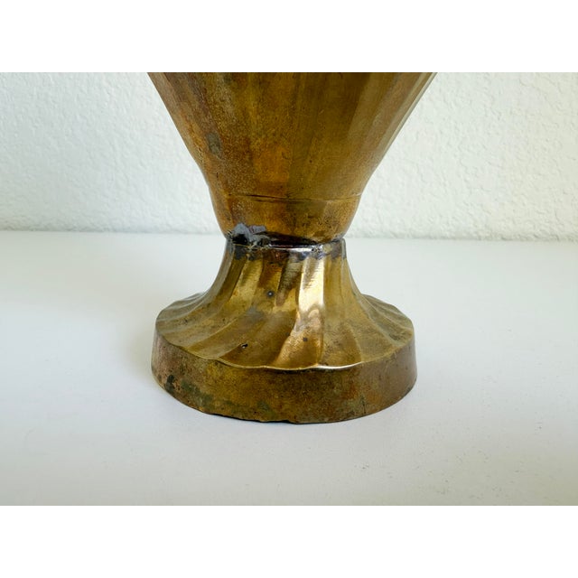 Metal Hollywood Regency Flared Leaf Jardinière or Centerpiece Bowl, Mid-20th Century For Sale - Image 7 of 12