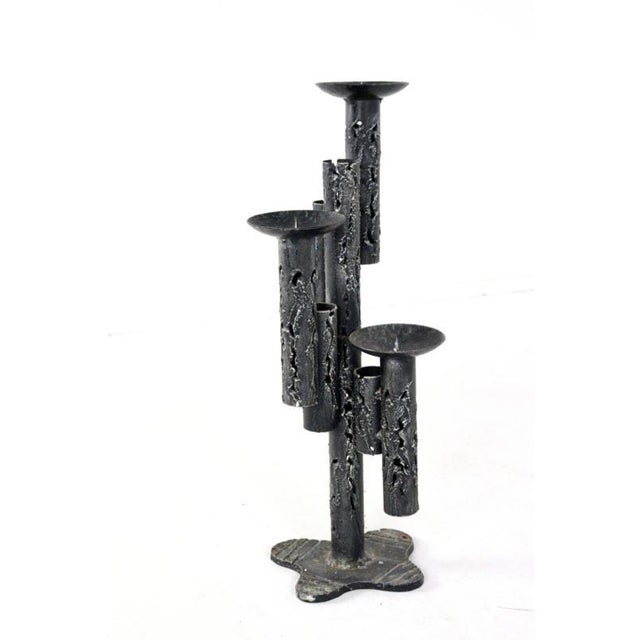 Brutalist Floor Candle Stand For Sale - Image 9 of 13