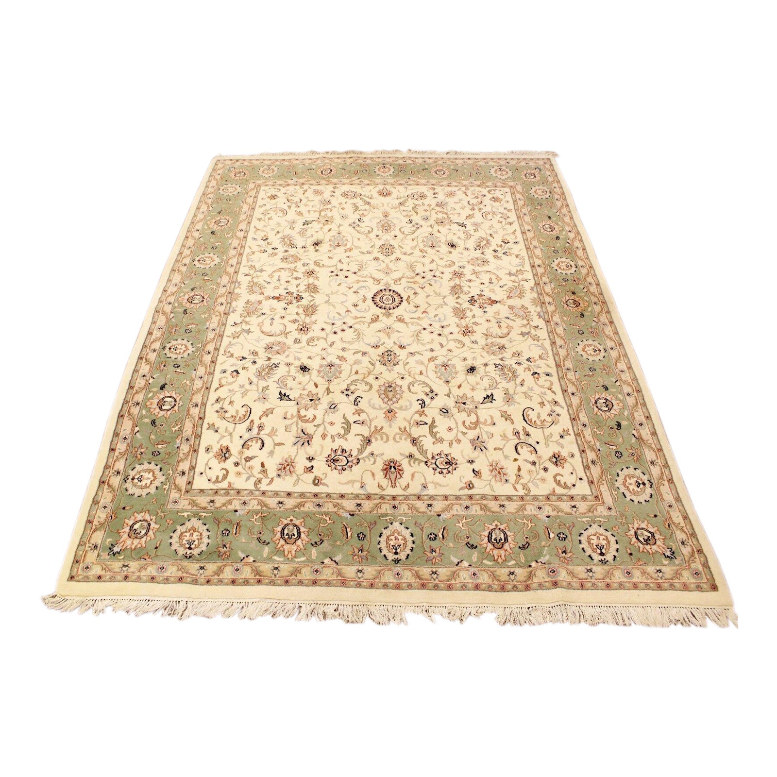 Mid Century Modern Mint Green Wool Area Rug 9′1″ × 12′4″ Chairish