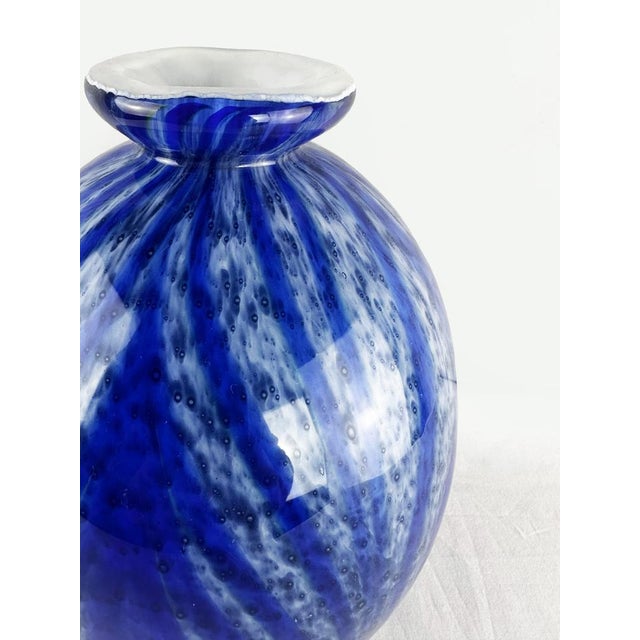 Vintage Cobalt Blue Murano Glass Bowl with Abstract Animal Pattern, 1980s For Sale - Image 13 of 14