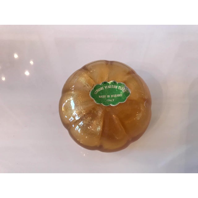 1950s 1950s Gold Handblown Murano Glass Decorative Paper Weights For Sale - Image 5 of 8