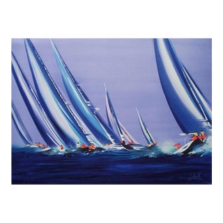 1995 Victor Spahn Regatta Teams Signed Lithograph For Sale