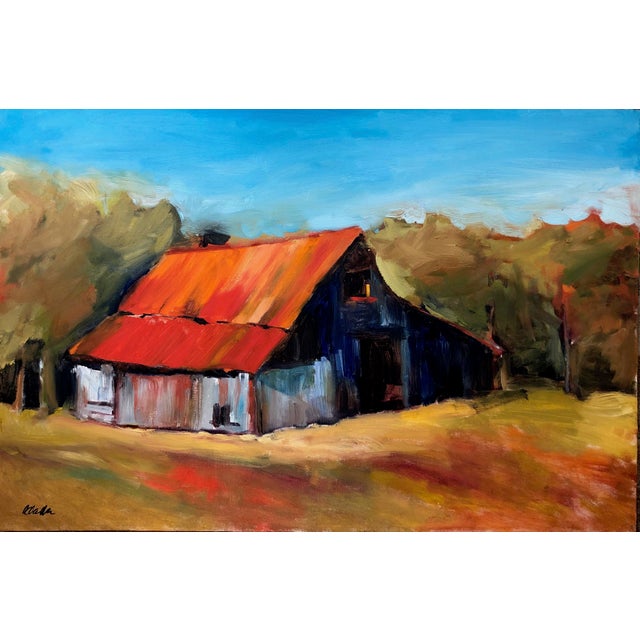 Corinne Galla Red Roof Barn Painting Chairish