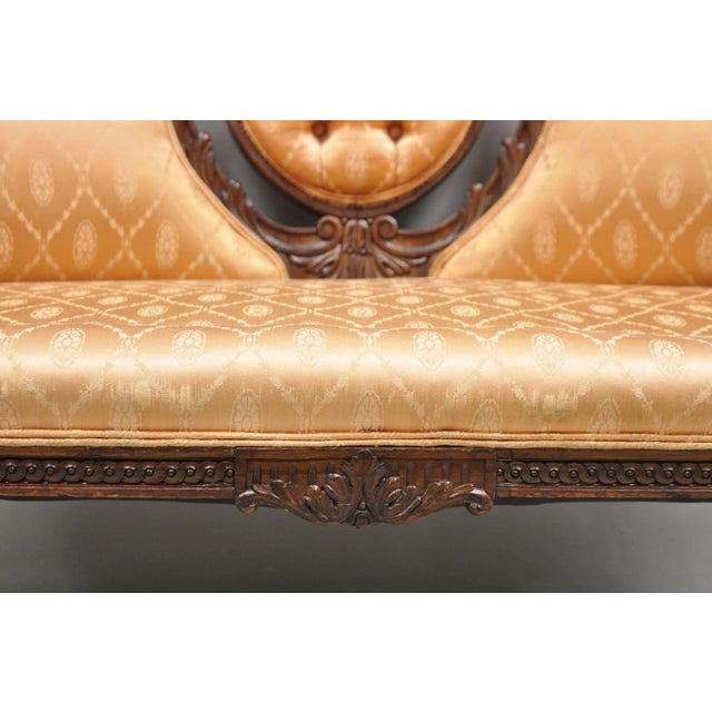 Antique French Victorian Louis XV Style Open Carved Walnut Loveseat Settee Sofa For Sale - Image 9 of 17