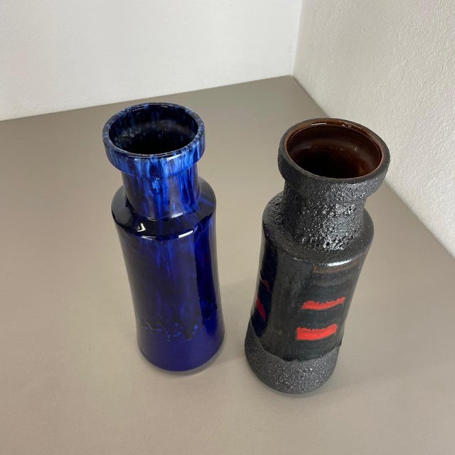 Fat Lava Pottery Vases from Scheurich, Germany, 1970s, Set of 2 For Sale - Image 15 of 18