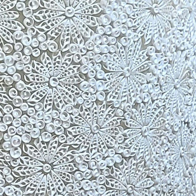 Large 48" Resin Seashell Organic Modern Boho Drum Shade Chandelier, 2 Available For Sale - Image 4 of 5