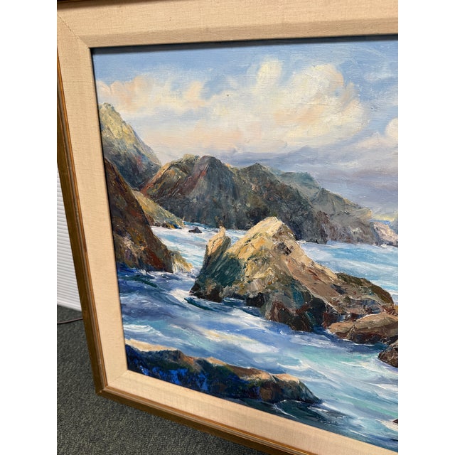 Marian Carter Seascape Original Painting, Signed For Sale - Image 11 of 12
