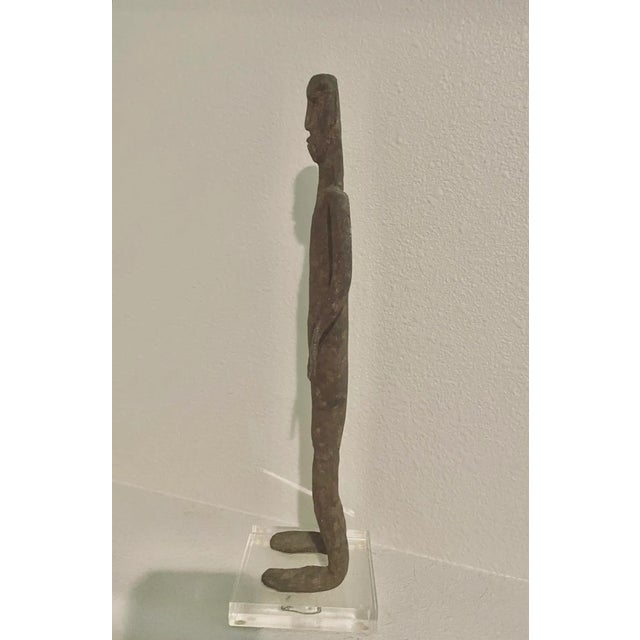 2000 - 2009 Tall Metal Standing Dogan Tribe Style Figure of Forged Iron, 15.5” High For Sale - Image 5 of 6