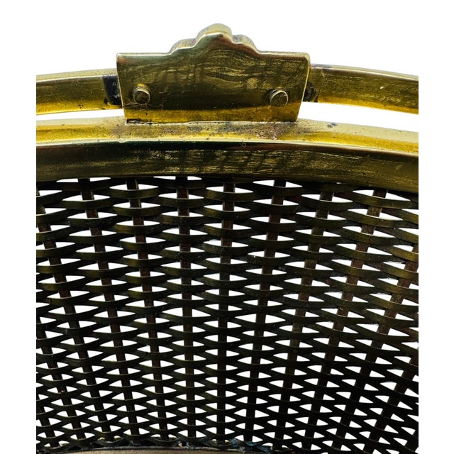 Metal Mid-Century Hollywood Regency Woven Brass Centerpiece Basket - 1970s For Sale - Image 7 of 15