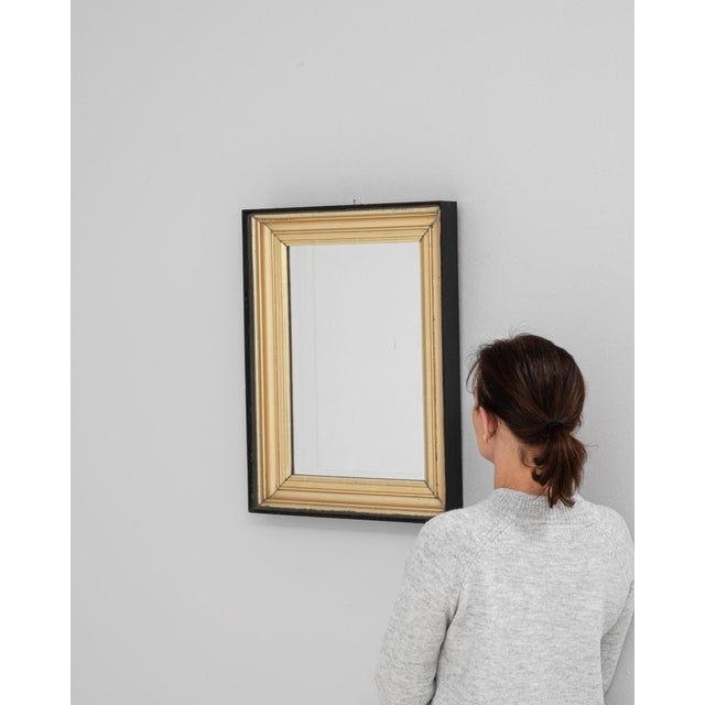 Traditional 19th Century France Black & Gilded Patinated Wooden Mirror For Sale - Image 3 of 18