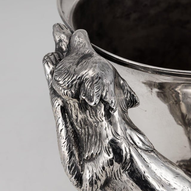 Silver 20th Century Italian Silver Plated Fox Wine Cooler by Franco Lapini, 1960s For Sale - Image 8 of 16
