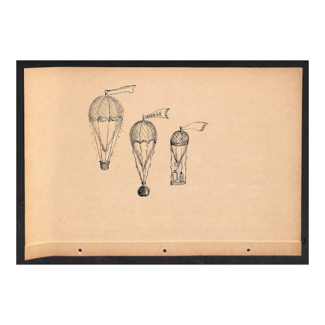 Lanvin Paris Arpege Perfume Bottles W/ Balloons C1950s Artwork For Sale