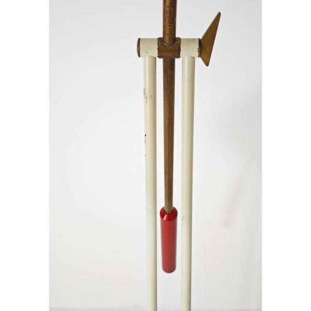 Stilnovo Vintage Floor Lamp in Red Marble with Brass and Metal from Stilnovo, 1950 For Sale - Image 4 of 17
