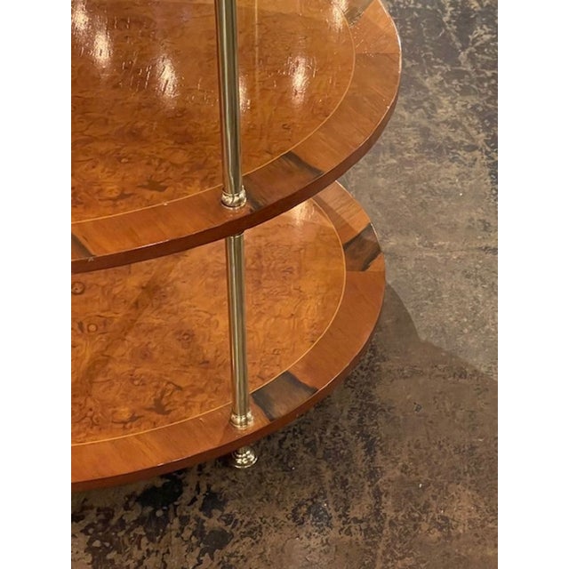 MCM Walnut and Brass Occasional Table For Sale - Image 4 of 10