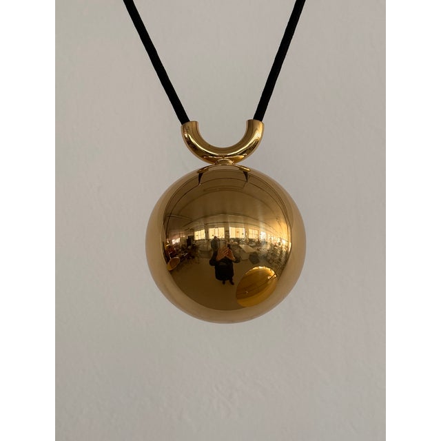 Metal Onos 55 Double Pull Brass Pendant with Counter Weights by Florian Schulz, 1970s For Sale - Image 7 of 15