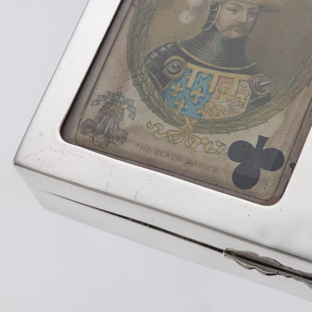 Antique Edwardian Silver and Glass Playing Cards Box, 1902 For Sale - Image 15 of 18
