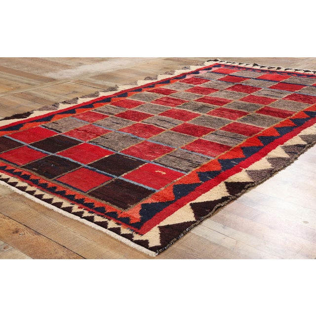 Textile Vintage Persian Lori Checkerboard Rug - 05'04 X 09'01 For Sale - Image 7 of 9