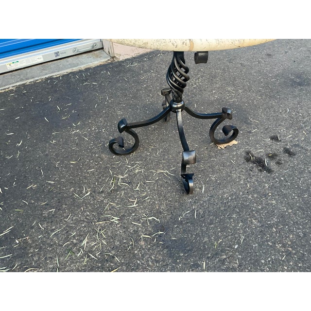 Black Kreiss Travertine Table With Iron Base For Sale - Image 8 of 10